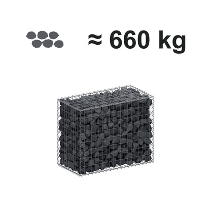 Gabion 100 cm x 80 cm x 50 cm (L x H x P), mailles 5 cm x 10 cm, spirale