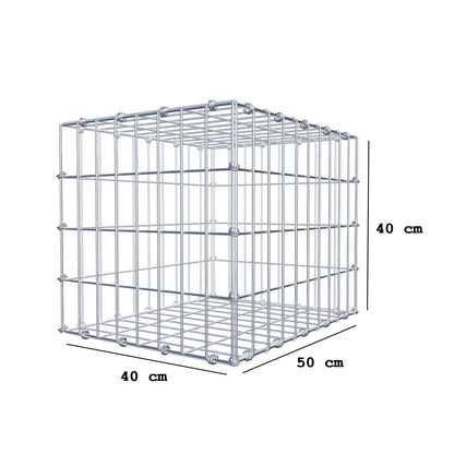 Gabione 50 cm x 40 cm x 40 cm (L x H x T), Maschenweite 5 x 10 cm, Spiralring