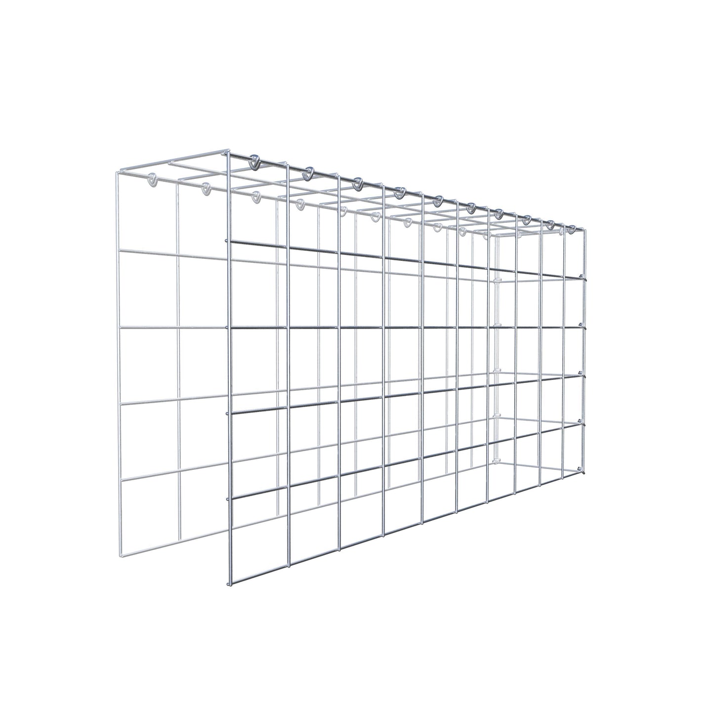 Monteret gabion type 4 100 cm x 50 cm x 20 cm (L x H x D), maskestørrelse 10 cm x 10 cm, C-ring