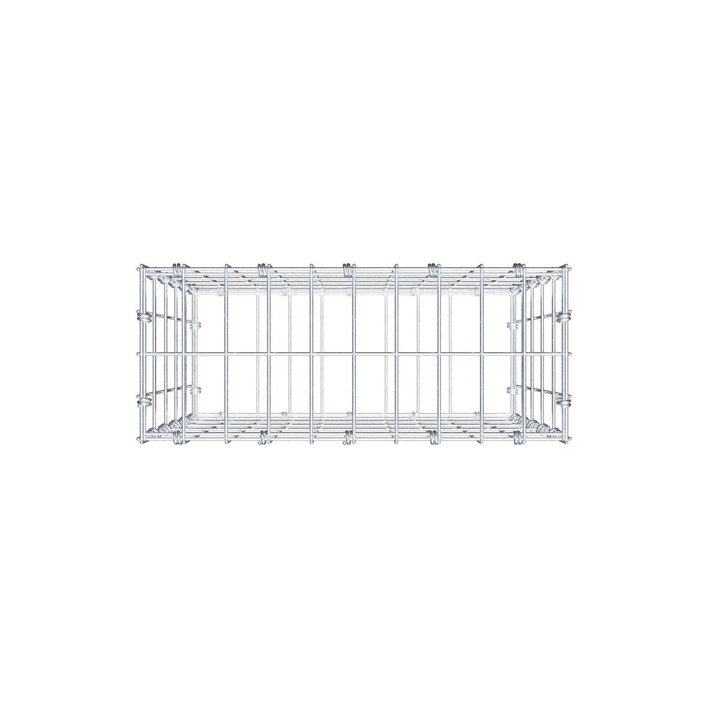 Gabion 50 cm x 50 cm x 20 cm (L x H x D), maskestørrelse 5 x 10 cm, spiralring