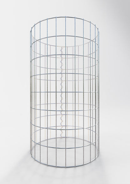 Columna de gaviones redonda 47 cm de diámetro, 80 cm de altura, malla 5 cm x 10 cm