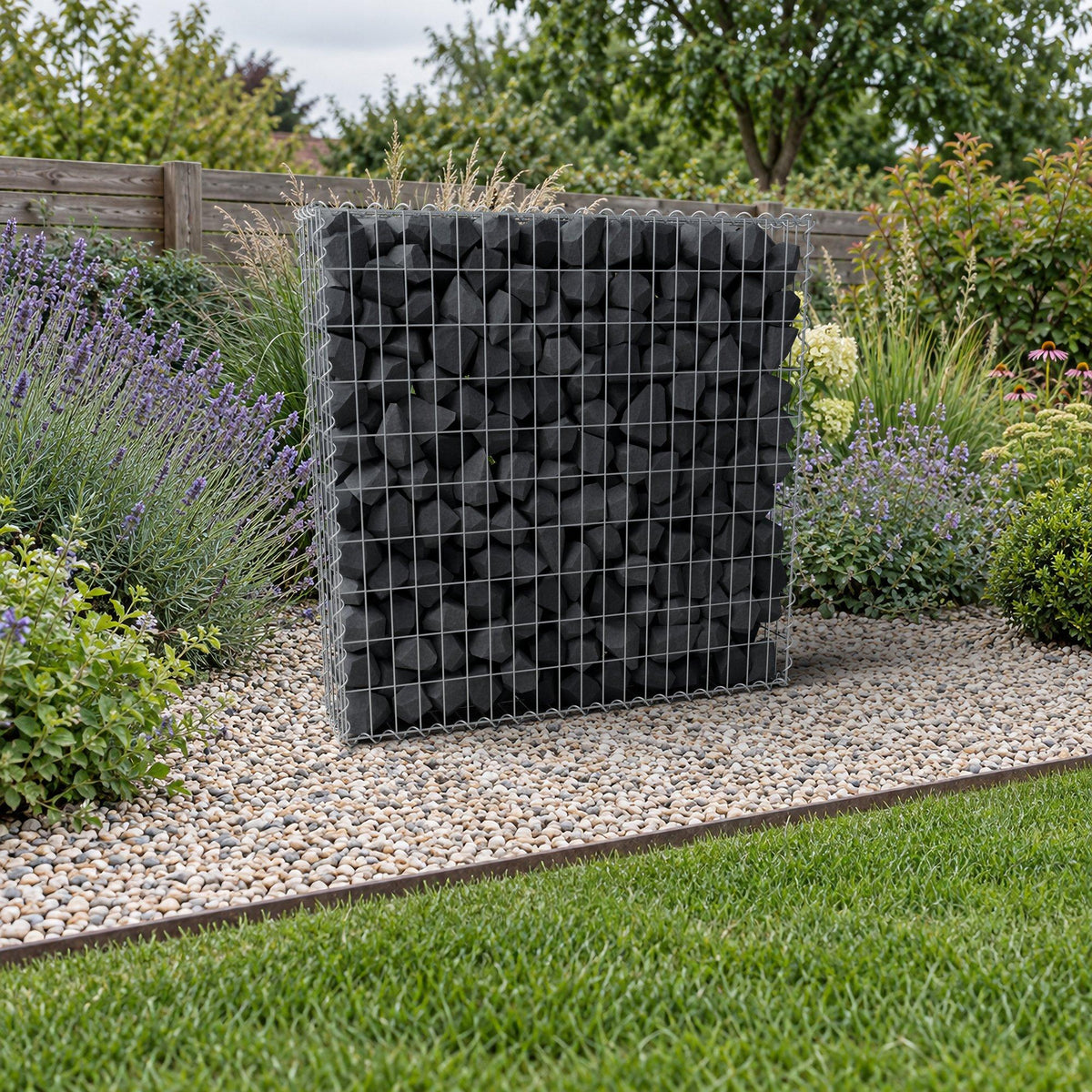 Gabion 100 cm x 100 cm x 20 cm (L x H x P), mailles 5 cm x 10 cm, spirale