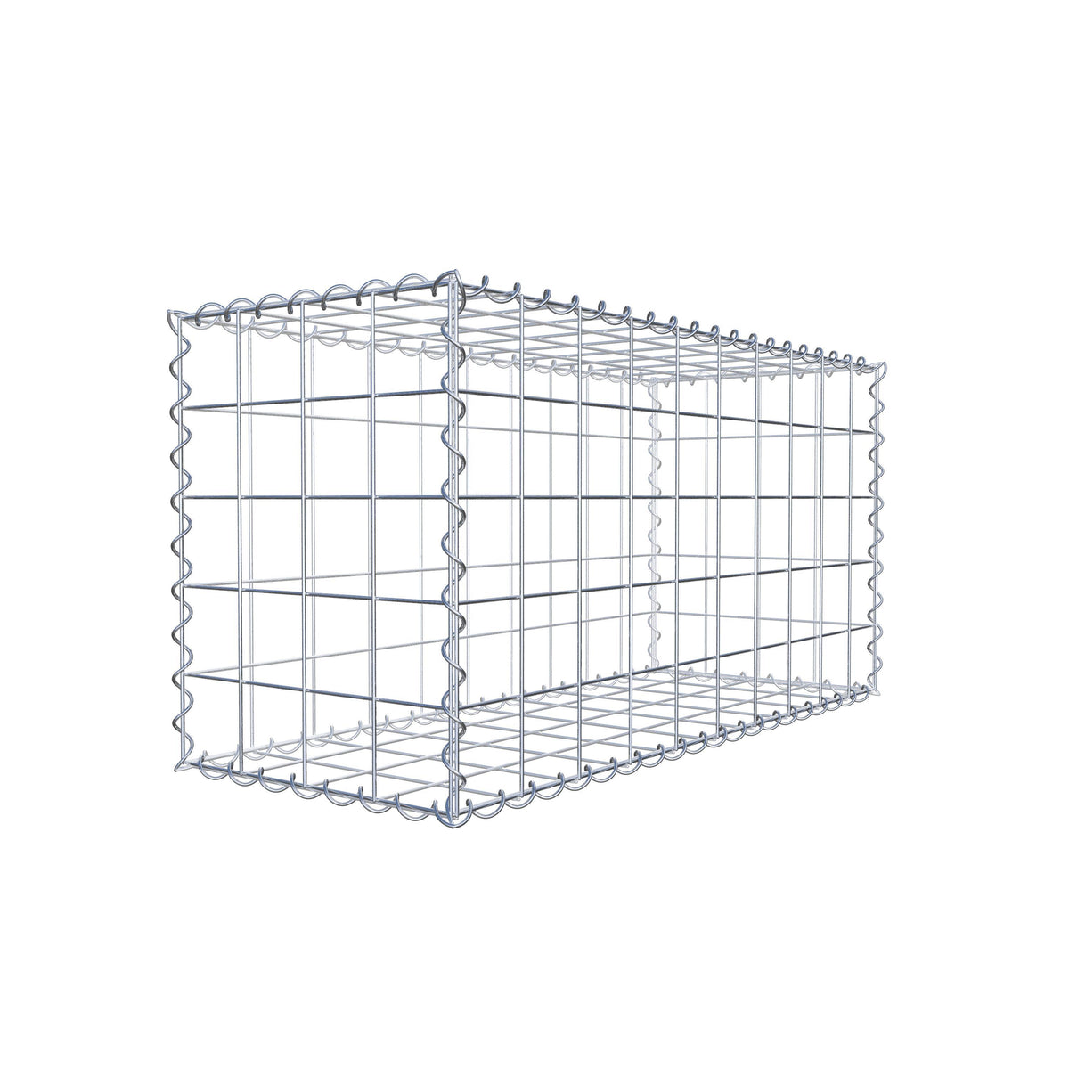 Gabione 100 cm x 50 cm x 40 cm (L x H x T), Maschenweite 10 cm x 10 cm, Spirale