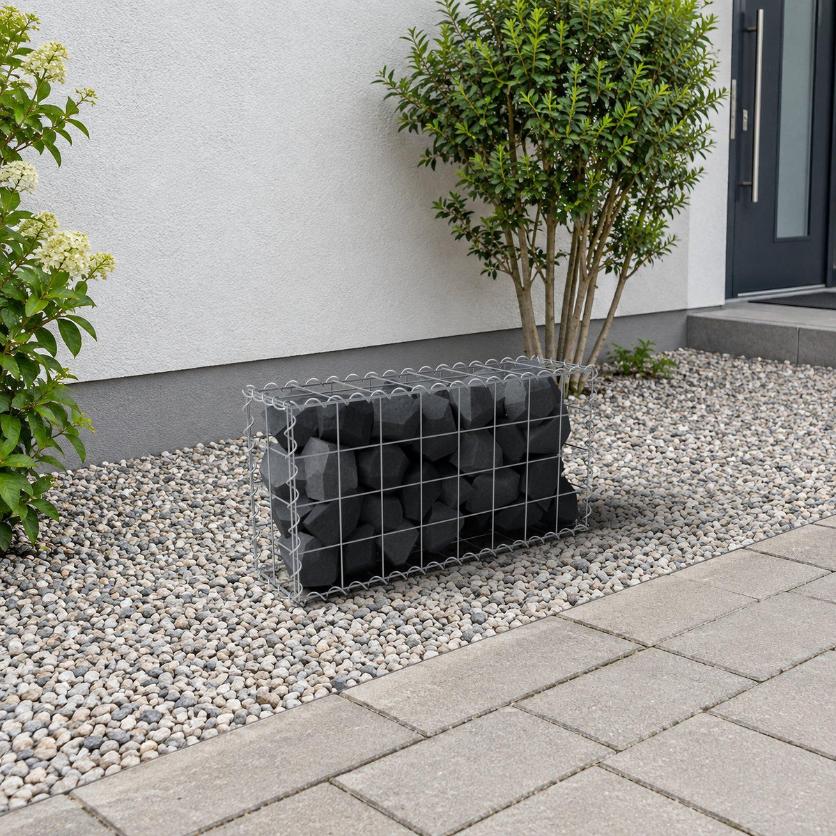 Gabion 80 cm x 40 cm x 20 cm (L x H x D), maskestørrelse 10 cm x 10 cm, spiral