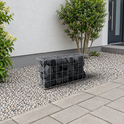 Gabion 80 cm x 40 cm x 20 cm (L x H x D), maskestørrelse 10 cm x 10 cm, spiral