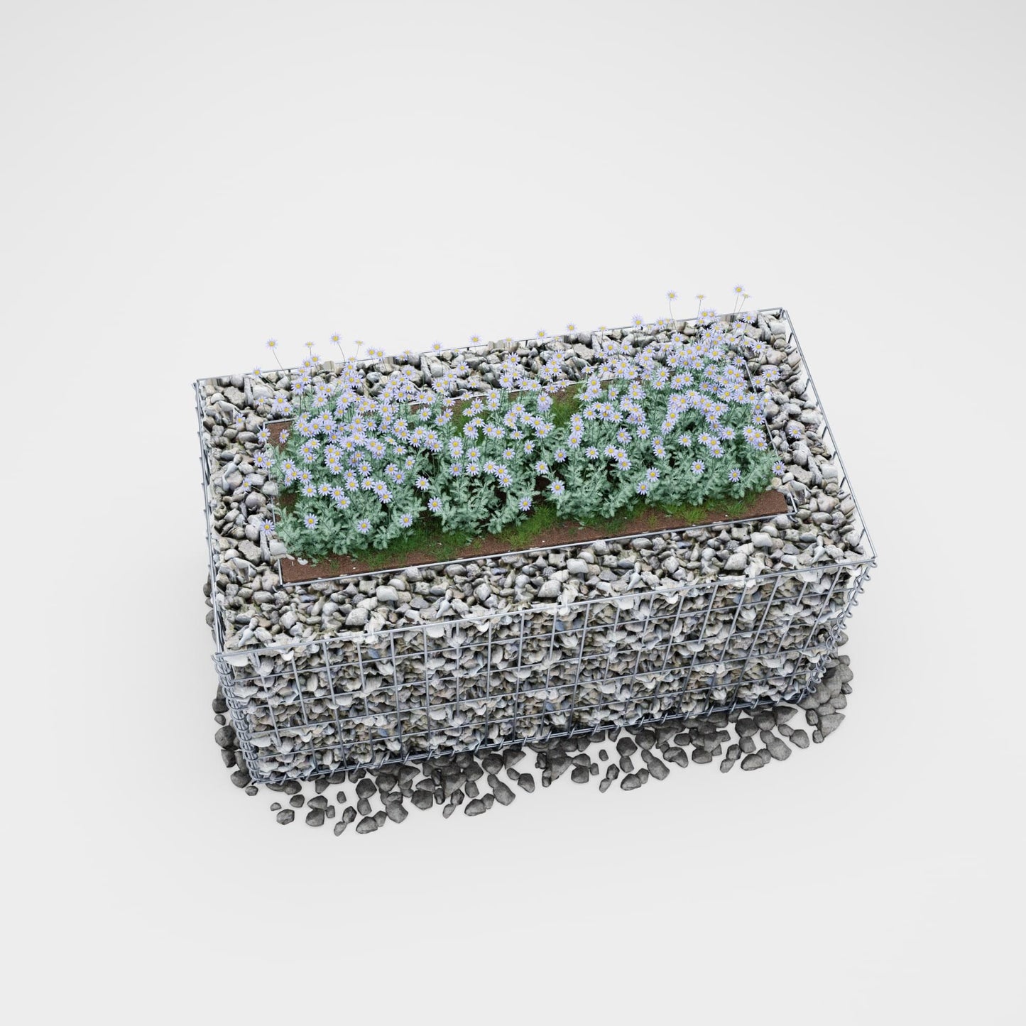 Højbed firkantet 100 cm x 50 cm x 50 cm (L x H x D), maskestørrelse 5 x 10 cm, vægtykkelse 10 cm