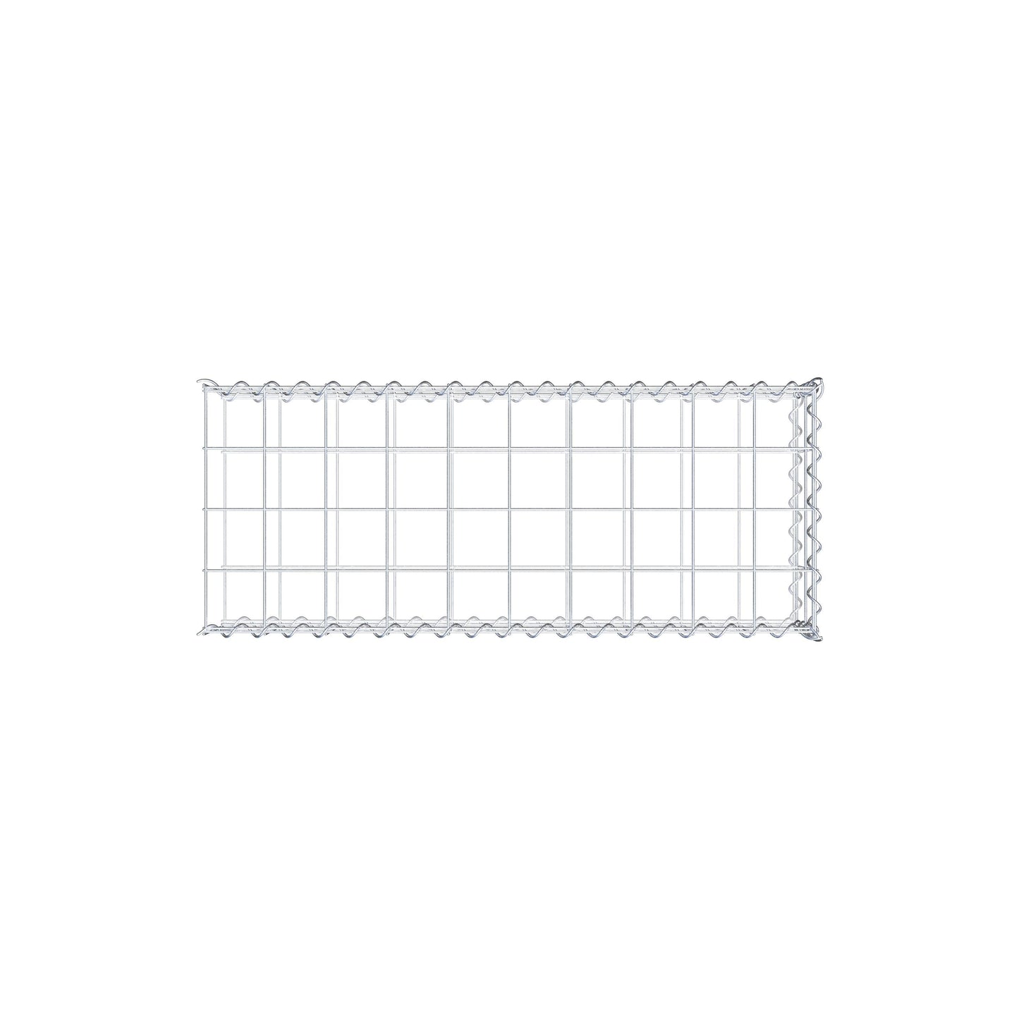 Opvokset gabion type 2 100 cm x 20 cm x 40 cm (L x H x D), maskestørrelse 10 cm x 10 cm, spiral