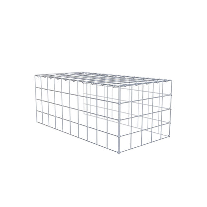 Monteret gabion type 4 100 cm x 40 cm x 50 cm (L x H x D), maskestørrelse 10 cm x 10 cm, C-ring