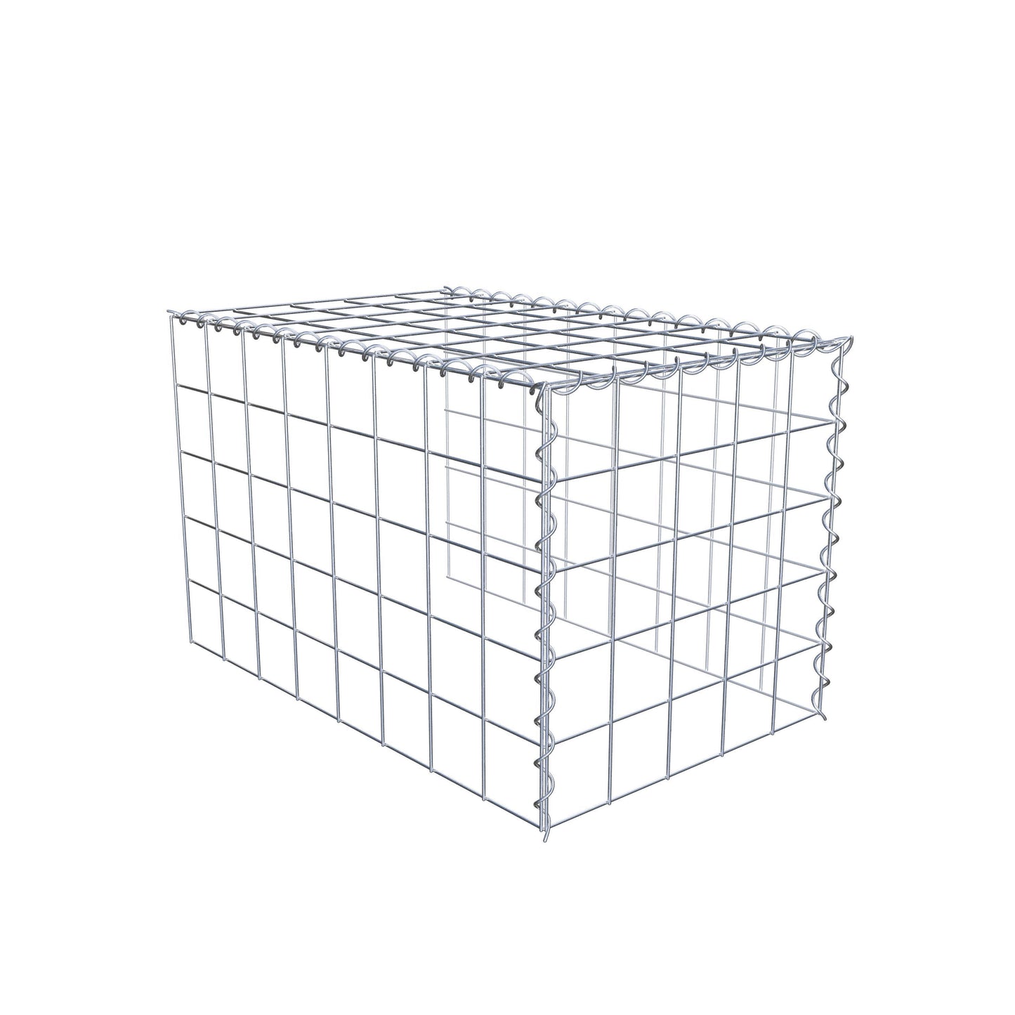 Gabião tipo 4 80 cm x 50 cm x 50 cm (C x A x P), malhagem 10 cm x 10 cm, espiral