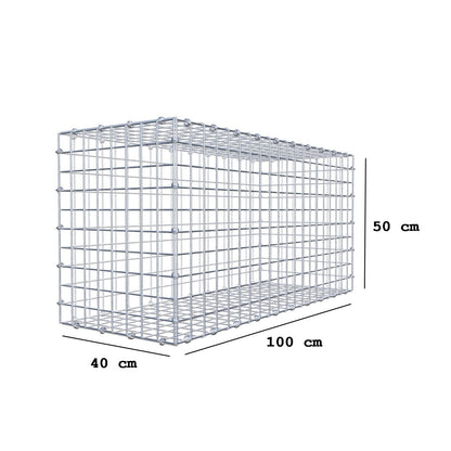 Gabião 100 cm x 50 cm x 40 cm (C x A x P), malhagem 5 x 5 cm, anel espiral