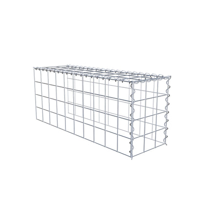 Gabion rapporté type 4 100 cm x 40 cm x 30 cm (L x H x P), mailles 10 cm x 10 cm, spirale
