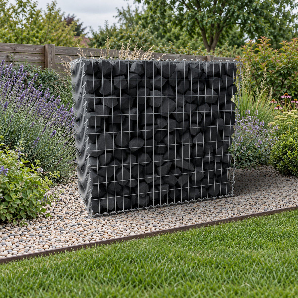 Gabione 100 cm x 90 cm x 50 cm (L x H x T), Maschenweite 5 cm x 10 cm, Spirale