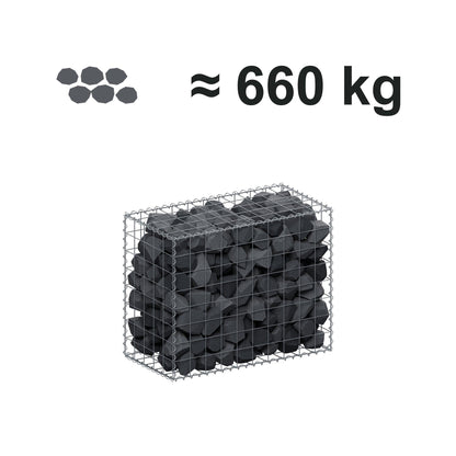 Gabione 100 cm x 80 cm x 50 cm (L x H x T), Maschenweite 10 cm x 10 cm, Spirale