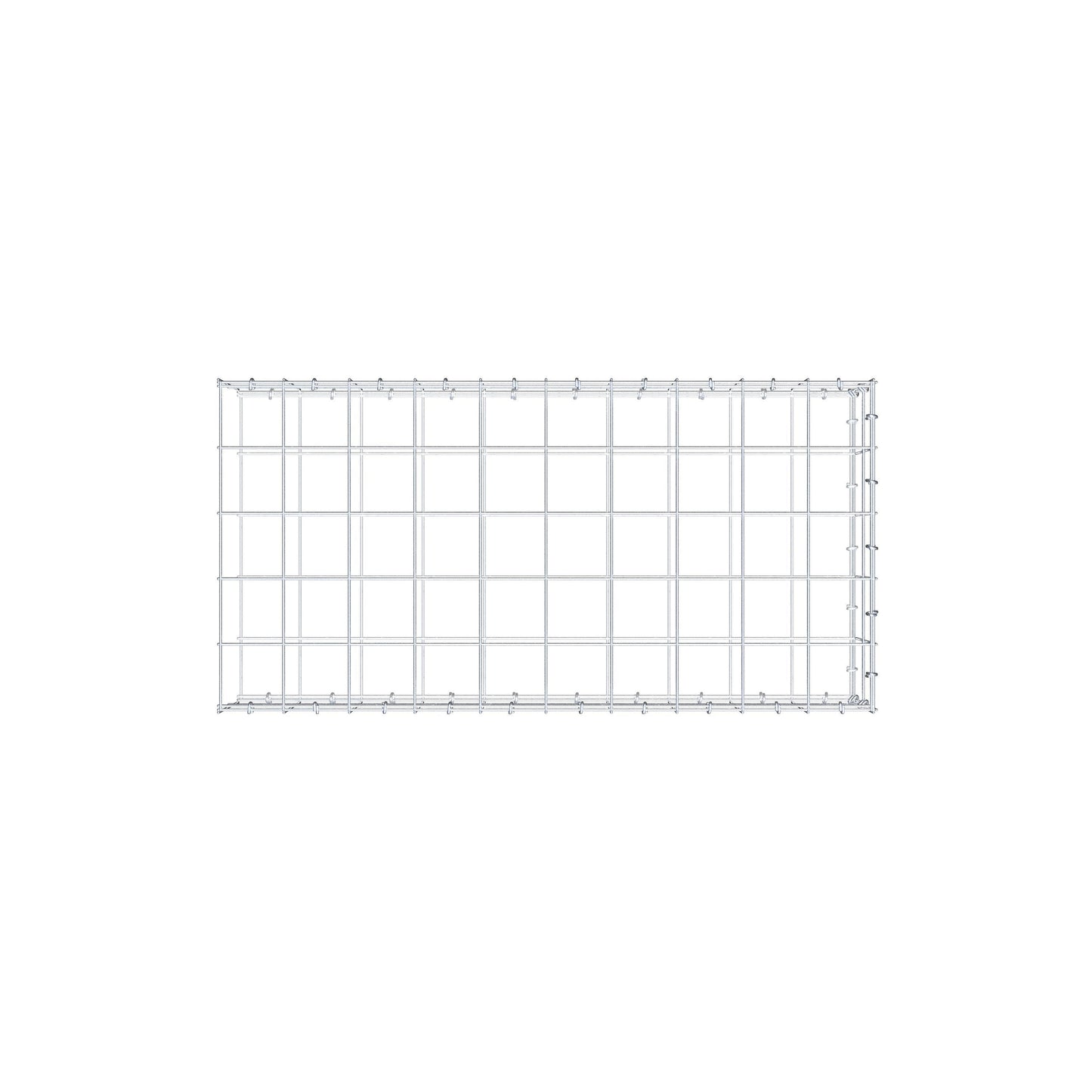 Mounted gabion type 2 100 cm x 20 cm x 50 cm (L x H x D), mesh size 10 cm x 10 cm, C-ring