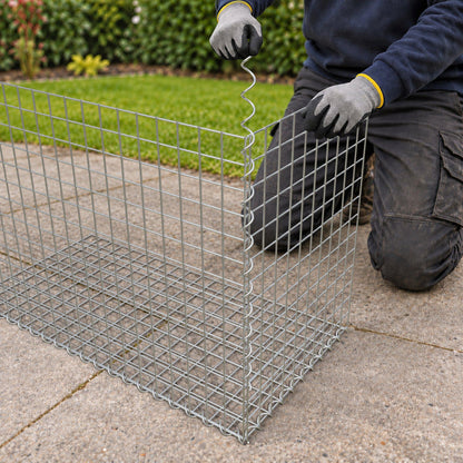 Gabion 100 cm x 70 cm x 50 cm (L x H x D), maskestørrelse 5 cm x 5 cm, spiral