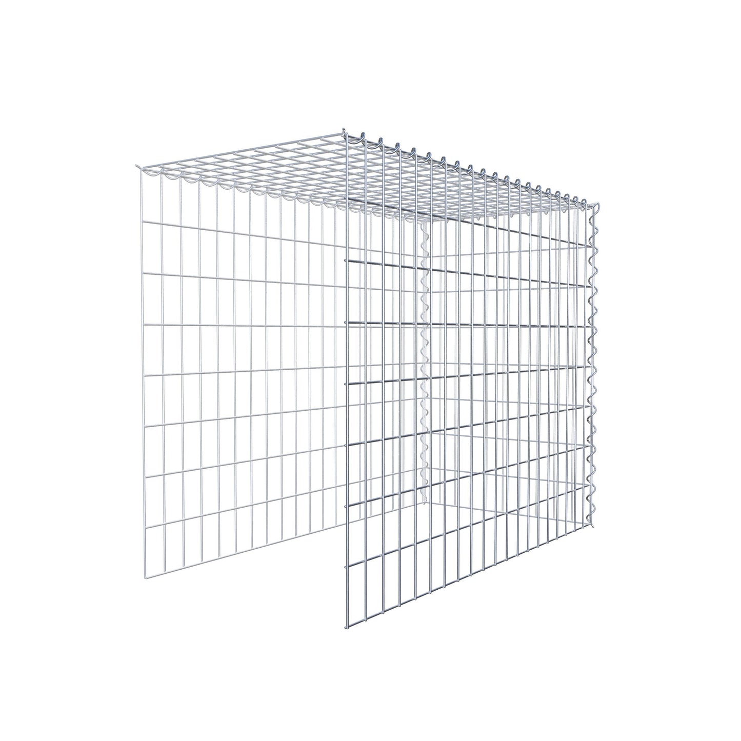 Gabião tipo 4 100 cm x 80 cm x 50 cm (C x A x P), malhagem 5 cm x 10 cm, espiral