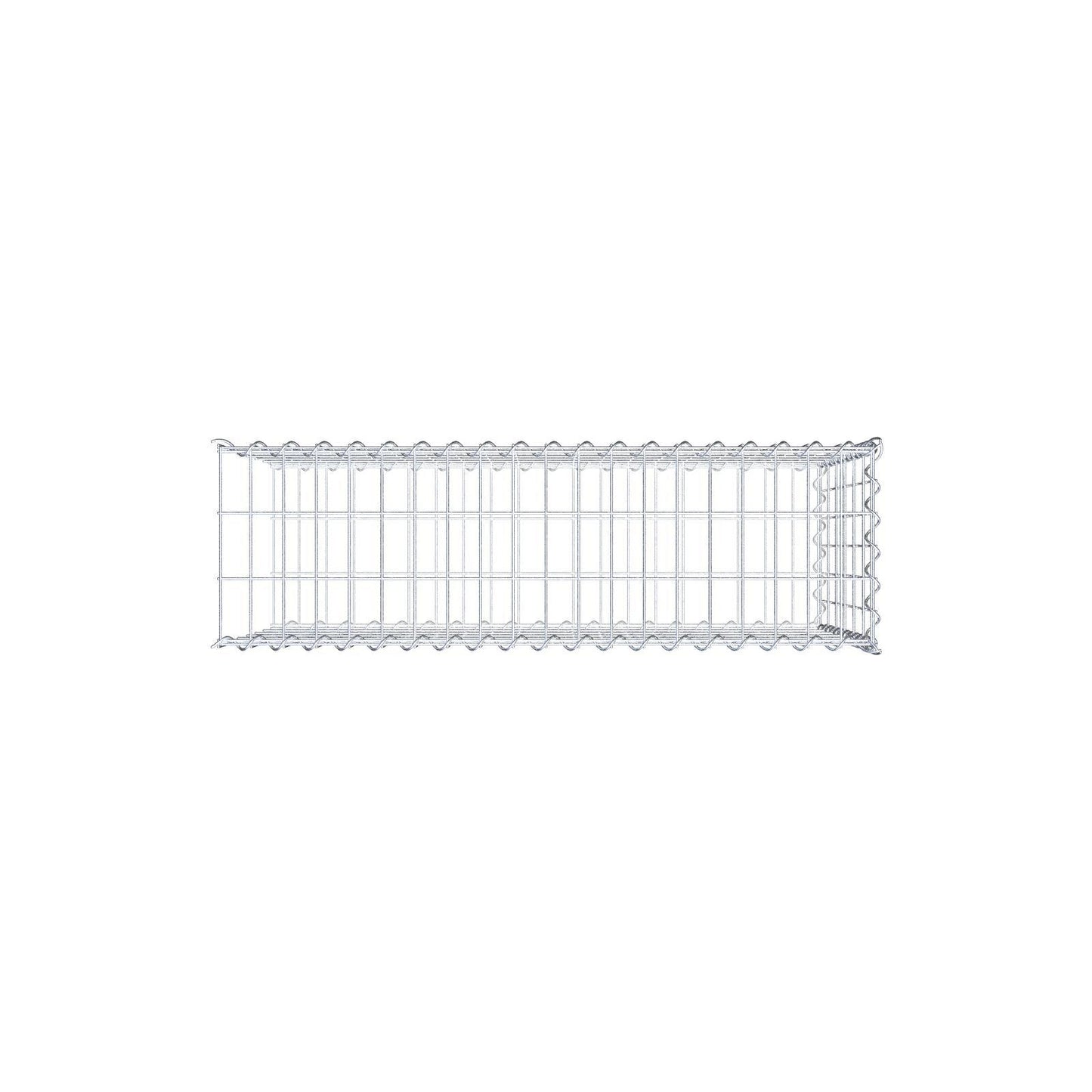 Opvokset gabion type 2 100 cm x 60 cm x 30 cm (L x H x D), maskestørrelse 5 cm x 10 cm, spiral