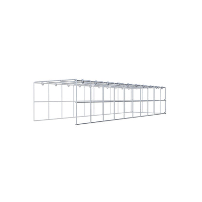 Typ 4 påbyggnadsgabion 100 cm x 20 cm x 30 cm (L x H x D), maskstorlek 10 cm x 10 cm, C-ring