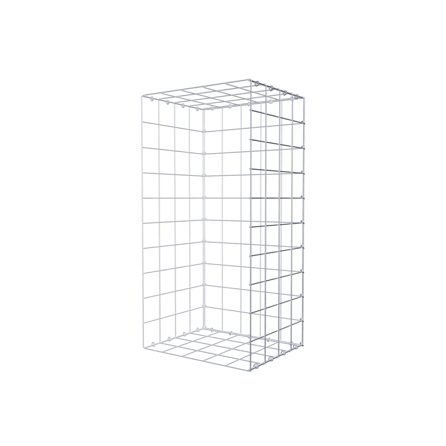 Typ 2 påbyggnadsgabion 100 cm x 40 cm x 50 cm (L x H x D), maskstorlek 10 cm x 10 cm, C-ring