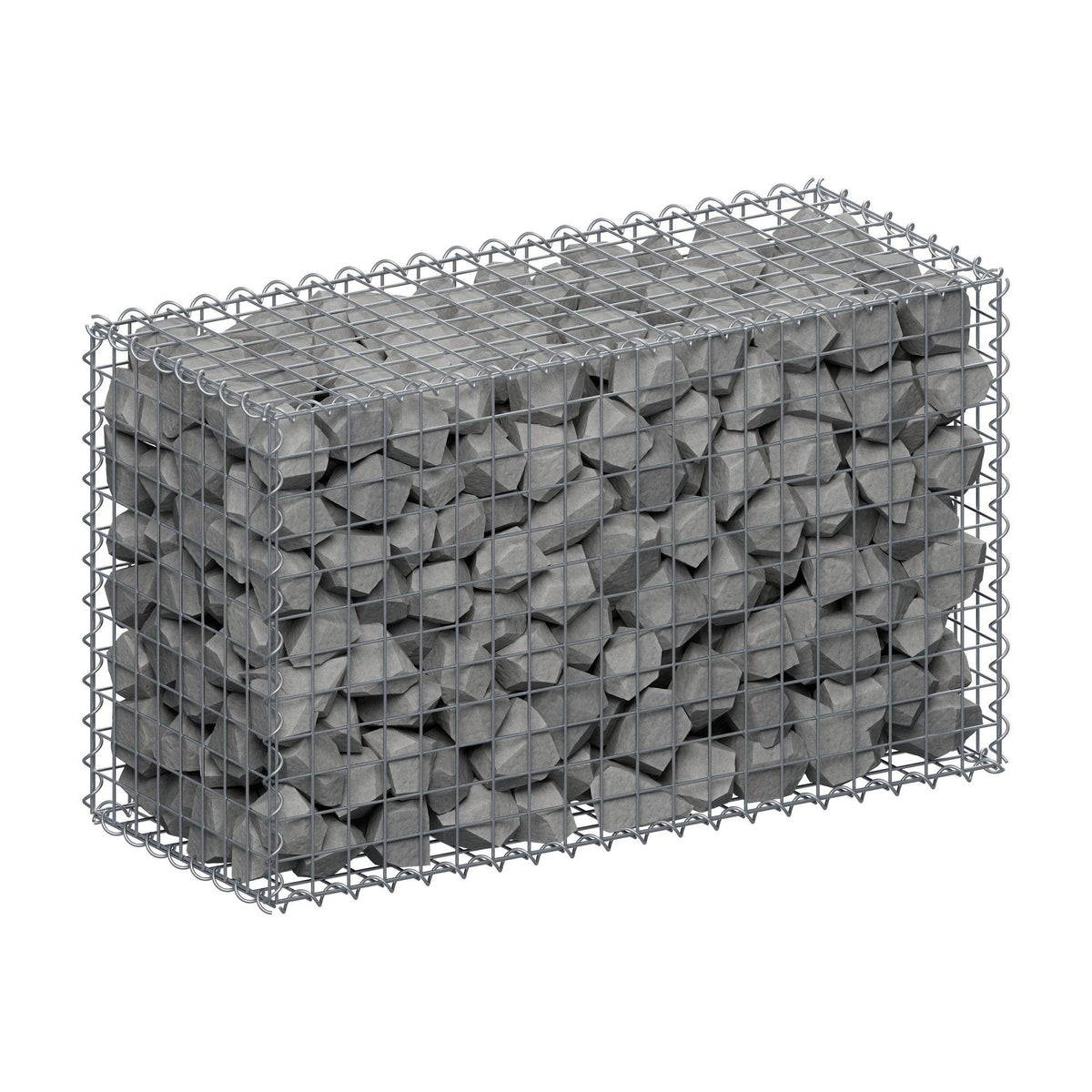 Gabion 100 cm x 60 cm x 40 cm (L x H x D), maskestørrelse 5 cm x 5 cm, spiral