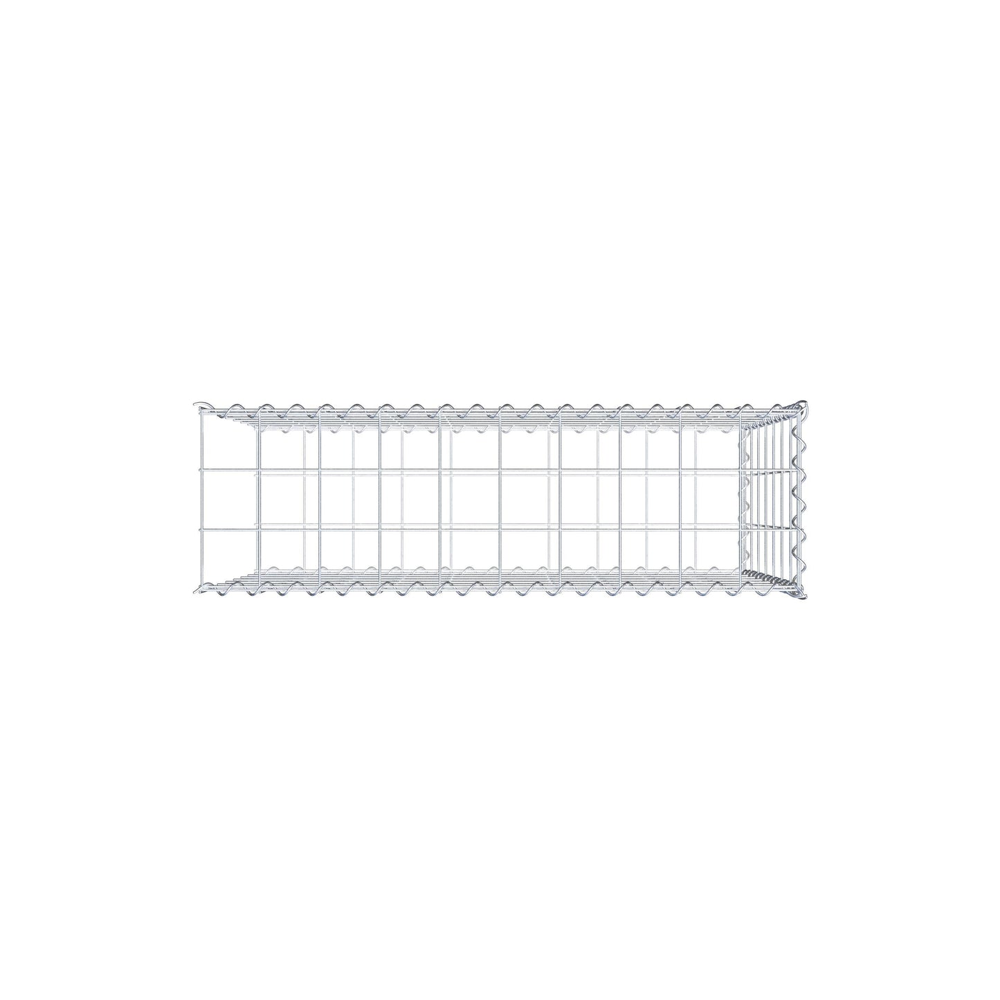 Udvokset gabion type 2 100 cm x 70 cm x 30 cm (L x H x D), maskestørrelse 10 cm x 10 cm, spiral