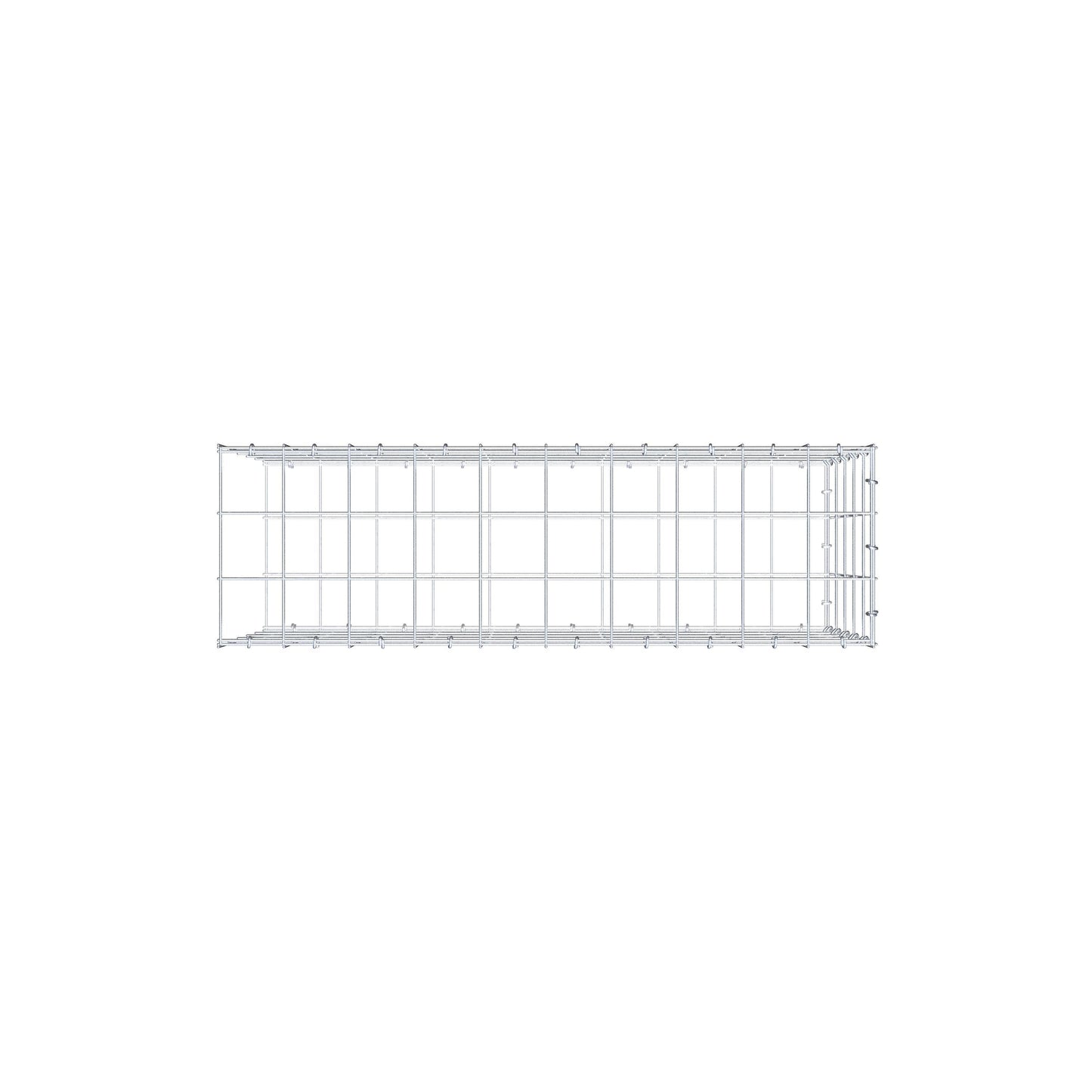 Monteret gabion type 2 100 cm x 50 cm x 30 cm (L x H x D), maskestørrelse 10 cm x 10 cm, C-ring