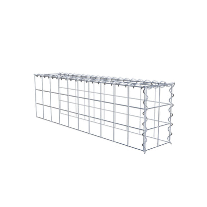 Opvokset gabion type 4 100 cm x 30 cm x 20 cm (L x H x D), maskestørrelse 10 cm x 10 cm, spiral