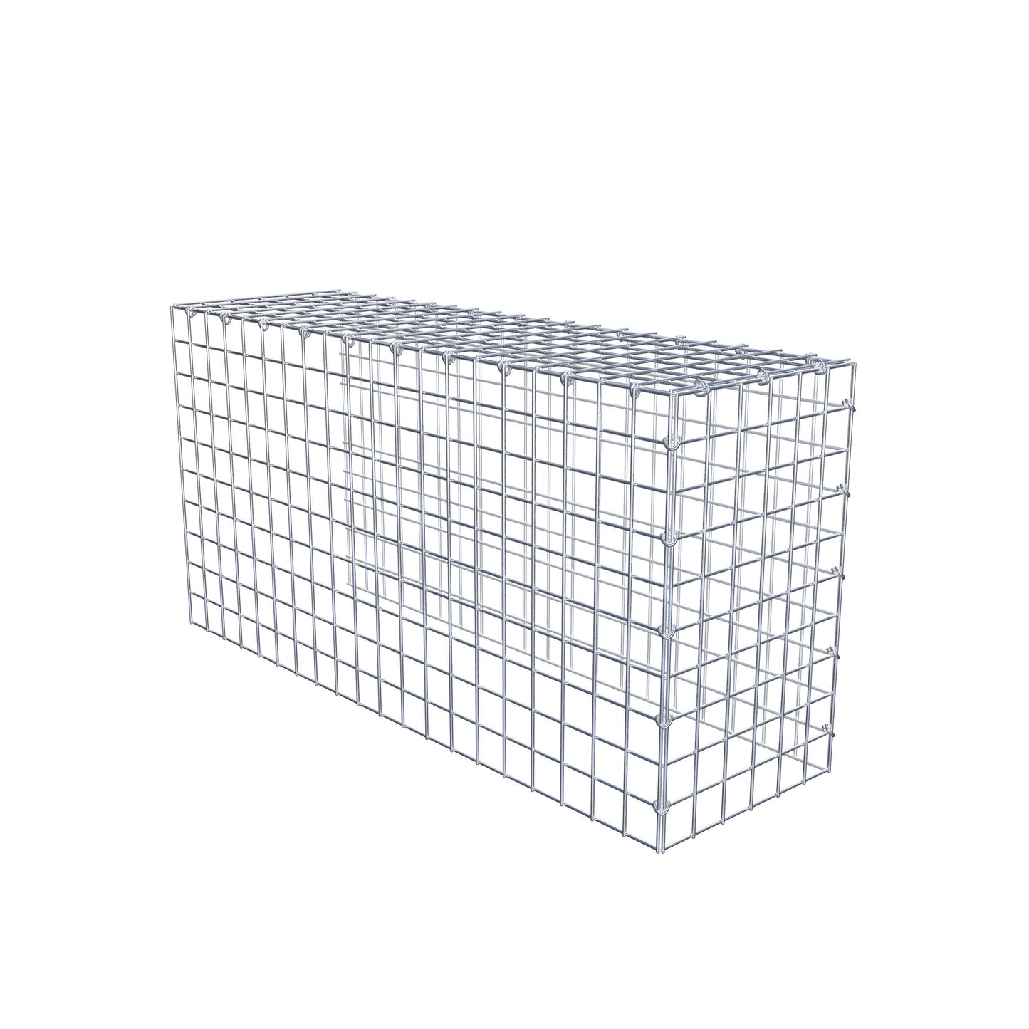 Monteret gabion type 4 100 cm x 50 cm x 30 cm (L x H x D), maskestørrelse 5 cm x 5 cm, C-ring