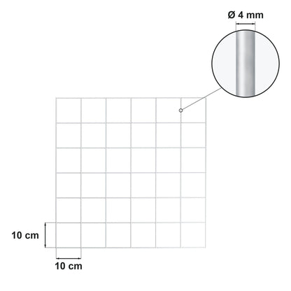 Gabione 100 cm x 80 cm x 40 cm (L x H x T), Maschenweite 10 cm x 10 cm, Spirale