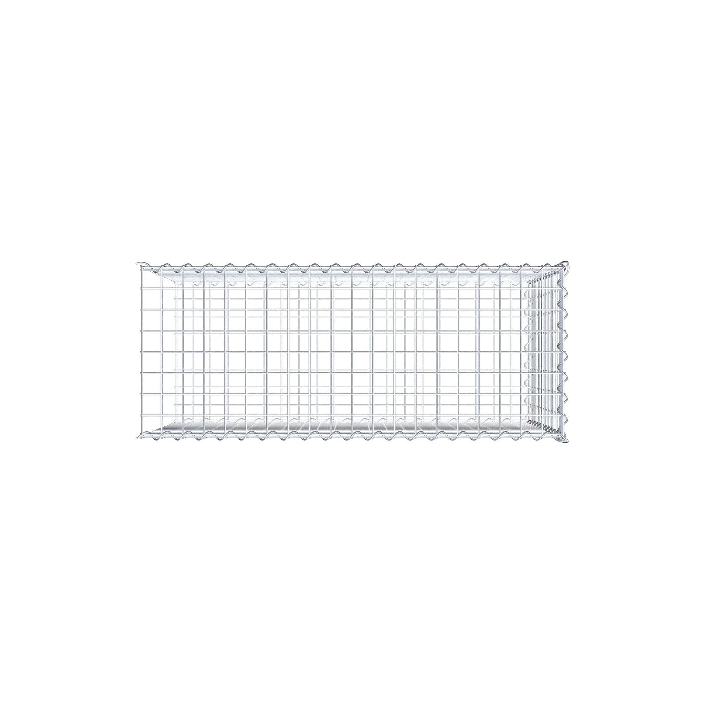 Opvokset gabion type 2 100 cm x 60 cm x 40 cm (L x H x D), maskestørrelse 5 cm x 5 cm, spiral