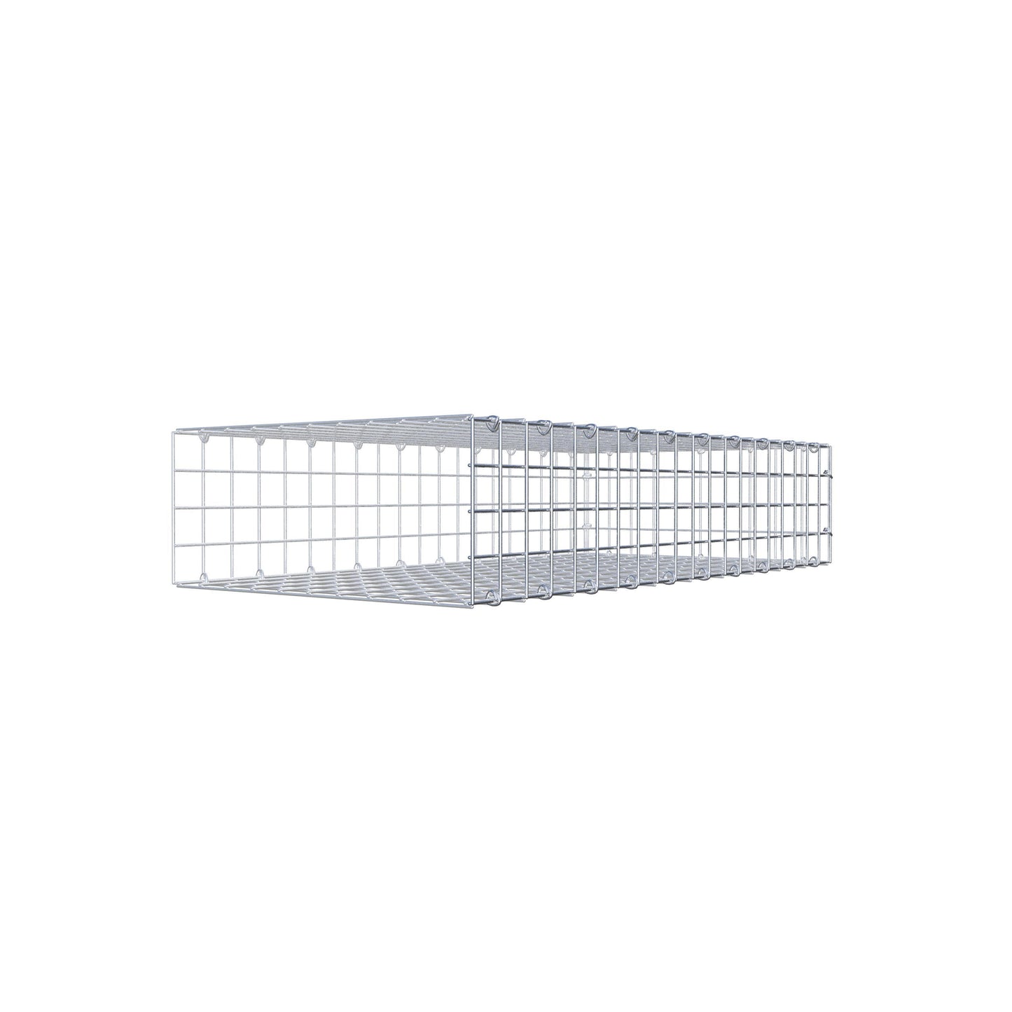 Monteret gabion type 2 100 cm x 20 cm x 50 cm (L x H x D), maskestørrelse 5 cm x 5 cm, C-ring