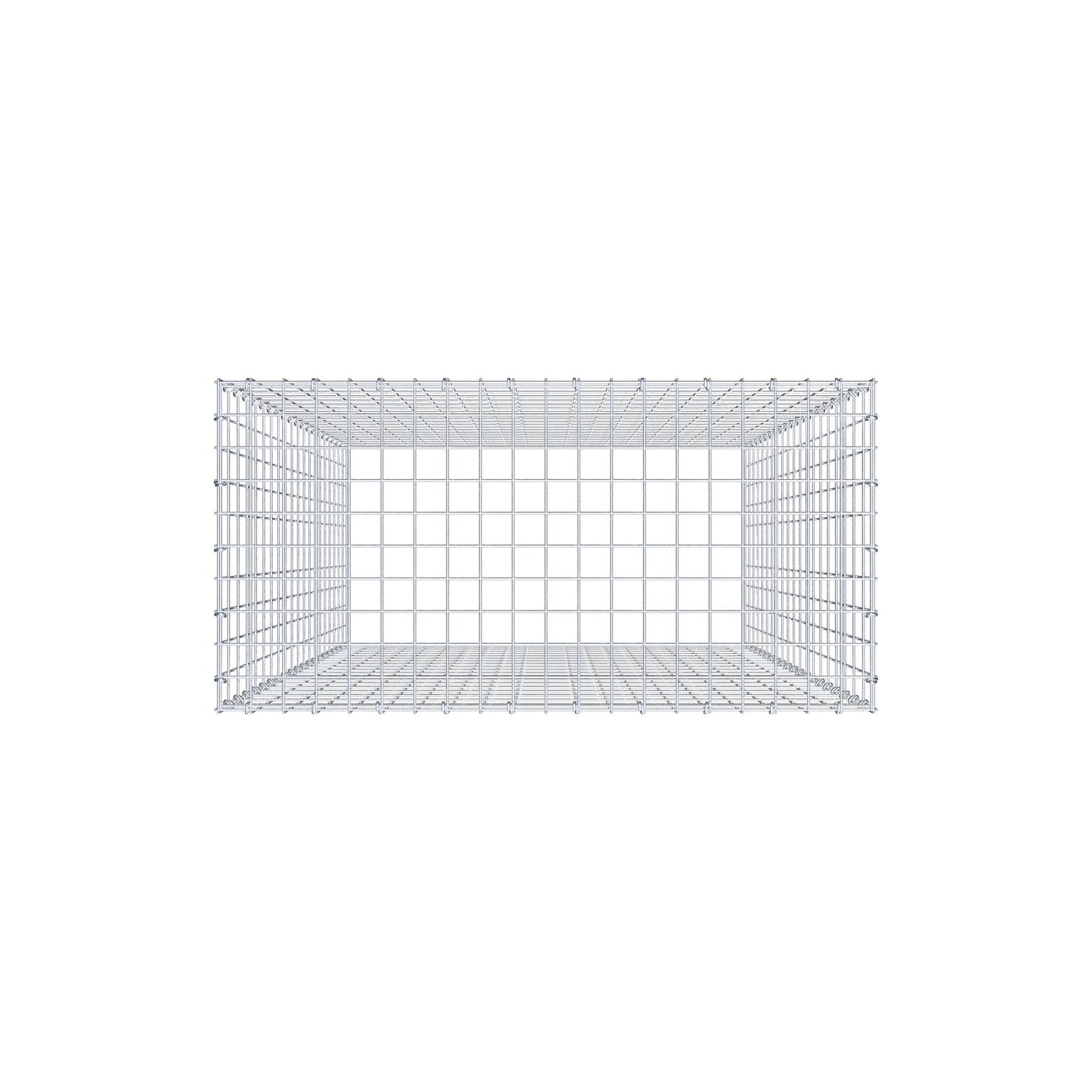 Monteret gabion type 3 200 cm x 100 cm x 50 cm (L x H x D), maskestørrelse 5 cm x 10 cm, C-ring