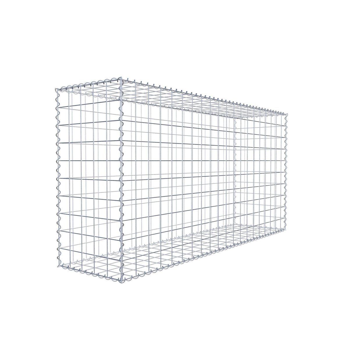 Gabion 200 cm x 100 cm x 50 cm (L x H x P), mailles 10 cm x 10 cm, spirale