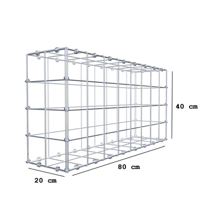 Gabion 80 cm x 40 cm x 20 cm (L x H x D), mesh size 10 x 10 cm, spiral ring