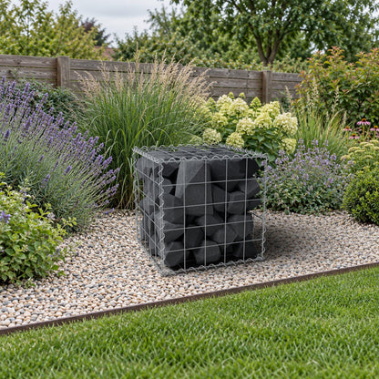 Gabione 50 cm x 50 cm x 50 cm (L x H x T), Maschenweite 10 cm x 10 cm, Spirale