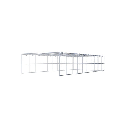 Monteret gabion type 4 100 cm x 20 cm x 50 cm (L x H x D), maskestørrelse 10 cm x 10 cm, C-ring