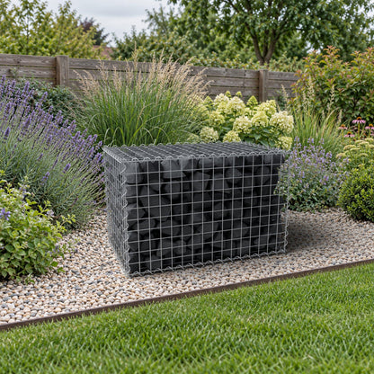Gabion 80 cm x 50 cm x 50 cm (L x H x D), maskstorlek 5 cm x 5 cm, spiral