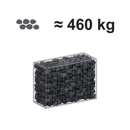 Gabion 100 cm x 70 cm x 40 cm (L x H x D), maskstorlek 5 cm x 10 cm, spiral