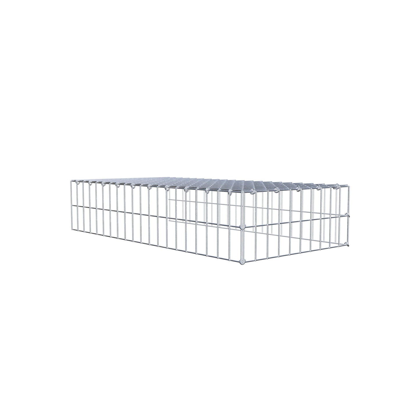 Mounted gabion type 4 100 cm x 20 cm x 50 cm (L x H x D), mesh size 5 cm x 10 cm, C-ring