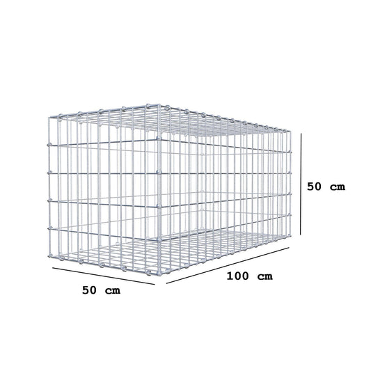 Gabbione 100 cm x 50 cm x 50 cm (L x H x P), maglia 5 x 10 cm, anello a spirale