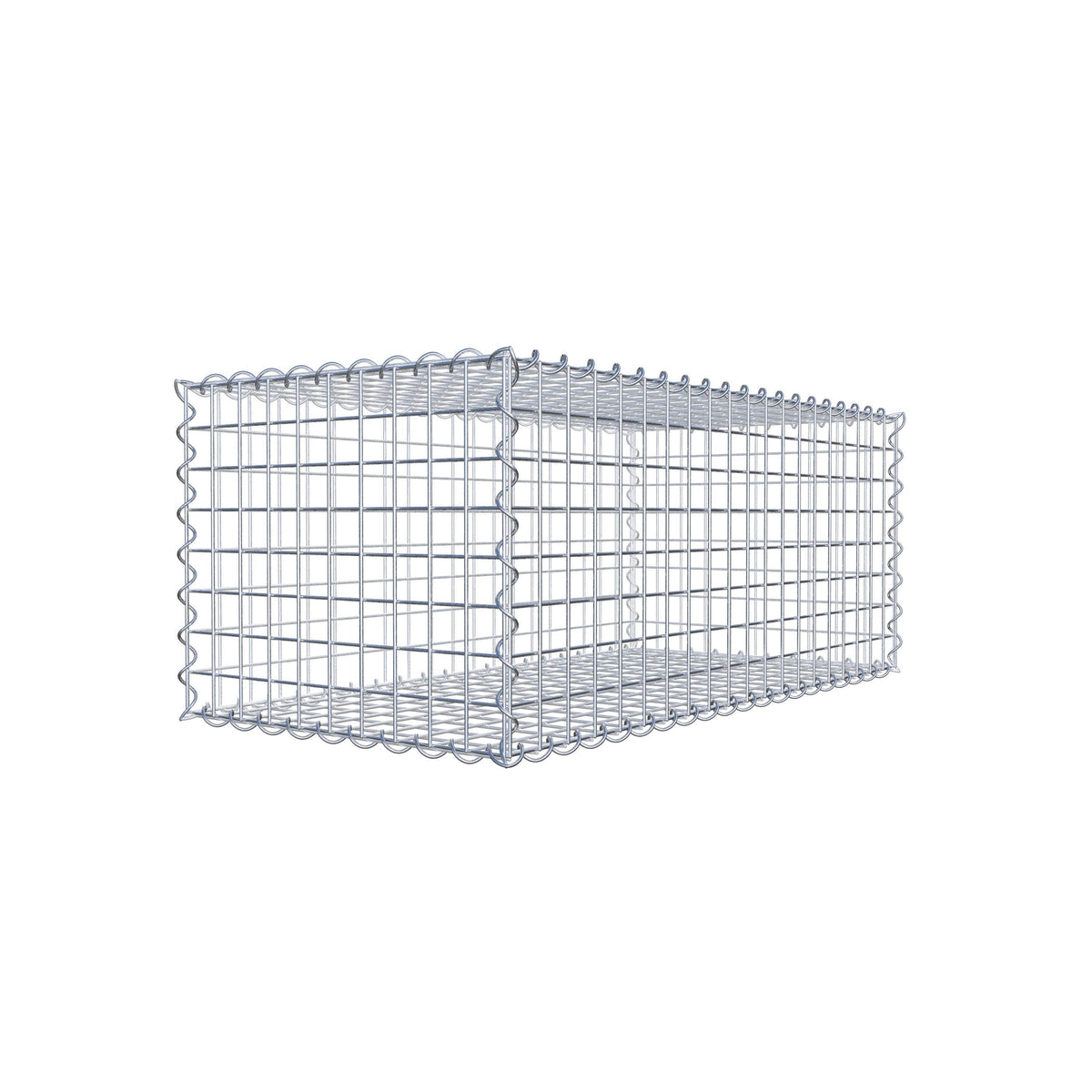Gabião 100 cm x 40 cm x 50 cm (C x A x P), malhagem 5 cm x 5 cm, espiral