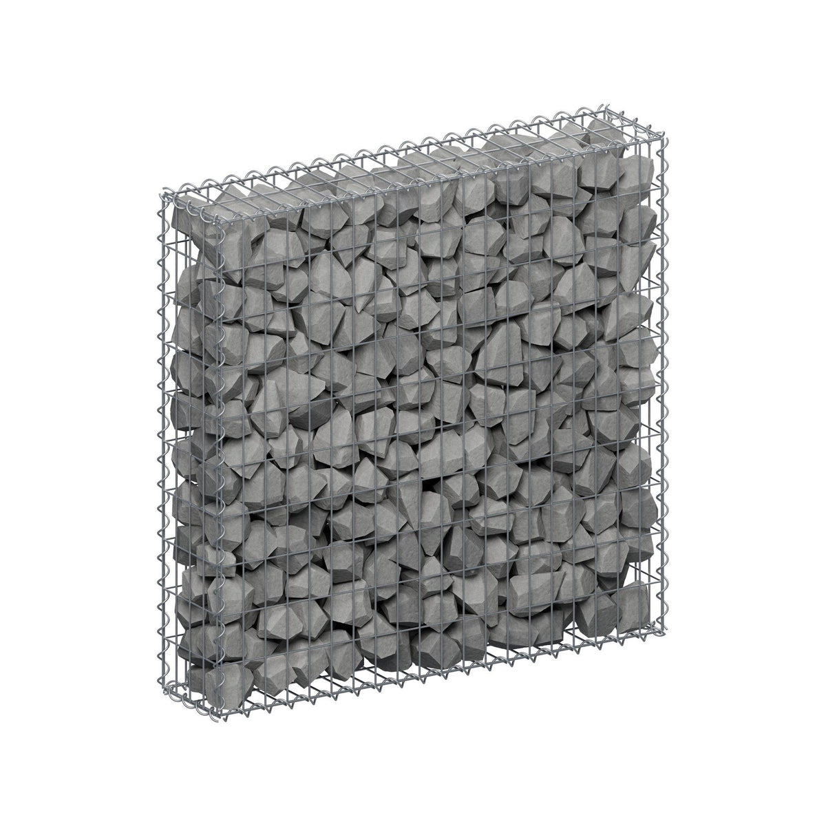 Gabion 100 cm x 100 cm x 20 cm (L x H x P), mailles 5 cm x 10 cm, spirale