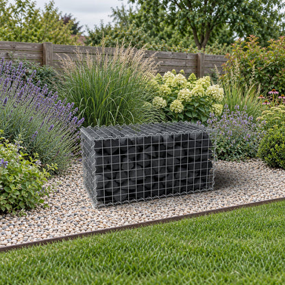 Gabion 80 cm x 40 cm x 40 cm (L x H x D), maskestørrelse 5 cm x 5 cm, spiral