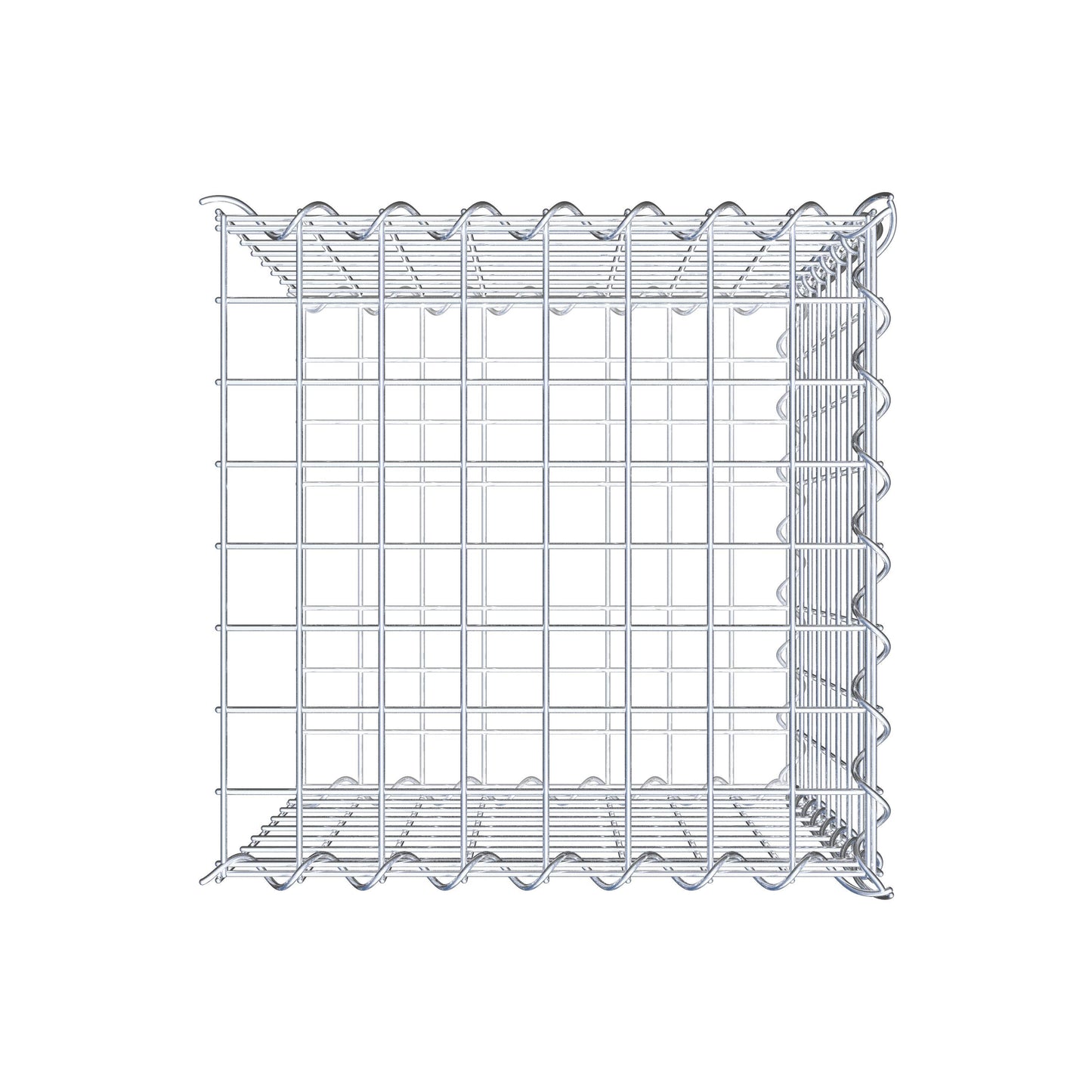 Anbaugabione Typ 2 40 cm x 40 cm x 40 cm (L x H x T), Maschenweite 5 cm x 5 cm, Spirale