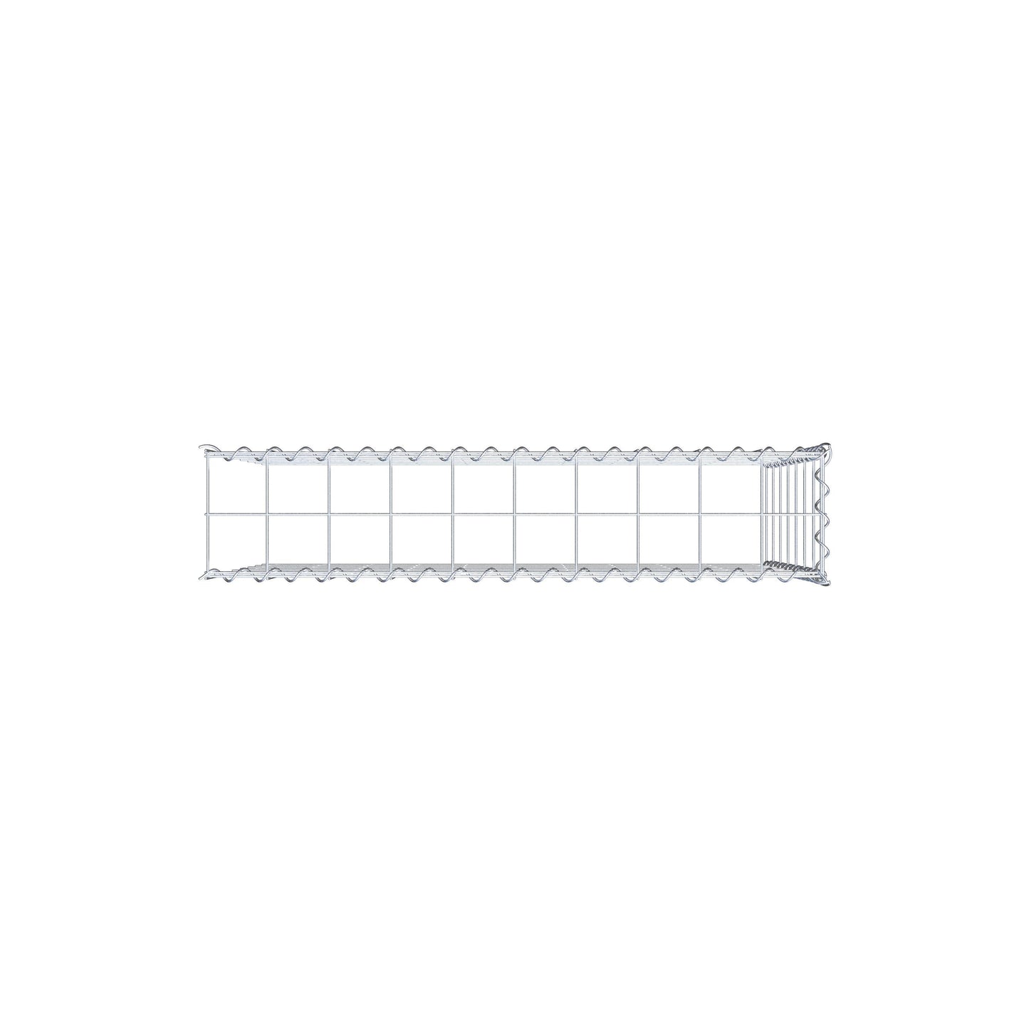 Opbouw schanskorf type 4 100 cm x 70 cm x 20 cm (L x H x D), maaswijdte 10 cm x 10 cm, spiraal
