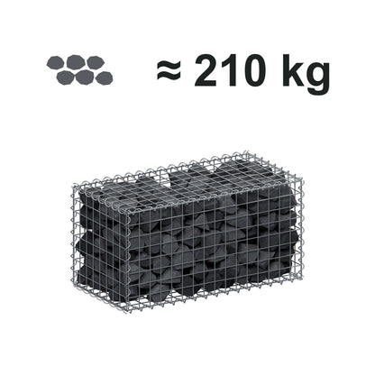 Gabion 80 cm x 40 cm x 40 cm (L x H x D), maskestørrelse 5 cm x 5 cm, spiral