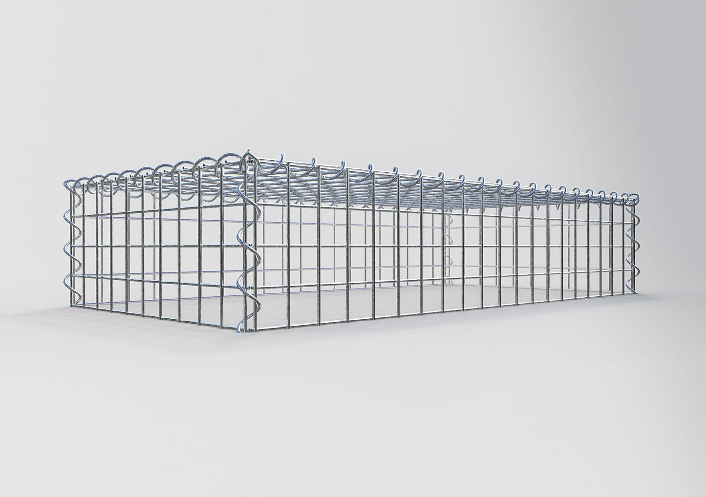 Anbaugabione Typ 3 100 cm x 20 cm x 50 cm (L x H x T), Maschenweite 5 cm x 5 cm, Spirale