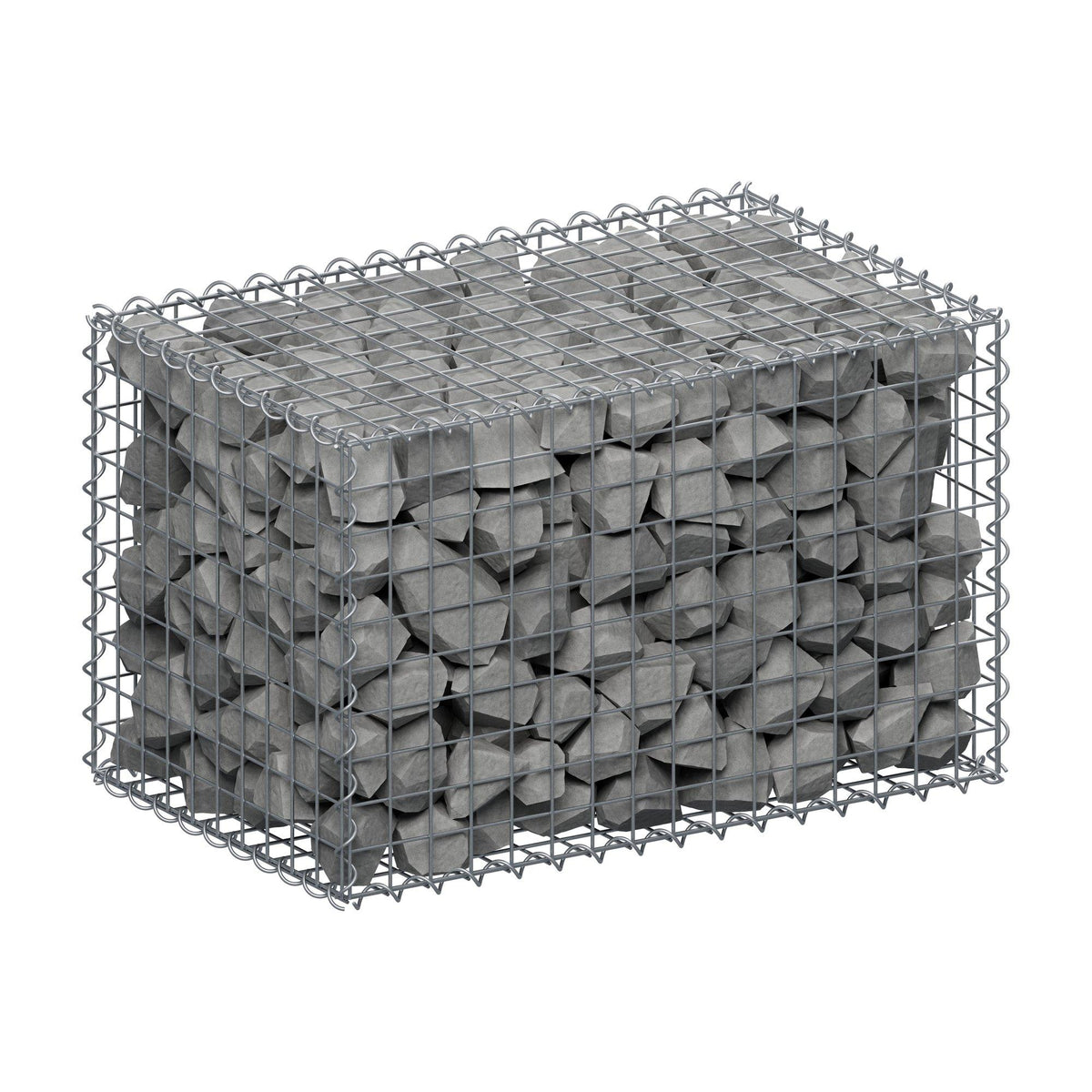Gabion 80 cm x 50 cm x 50 cm (L x H x D), maskstorlek 5 cm x 5 cm, spiral