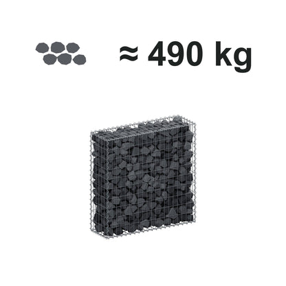 Gabione 100 cm x 100 cm x 30 cm (L x H x T), Maschenweite 5 cm x 10 cm, Spirale