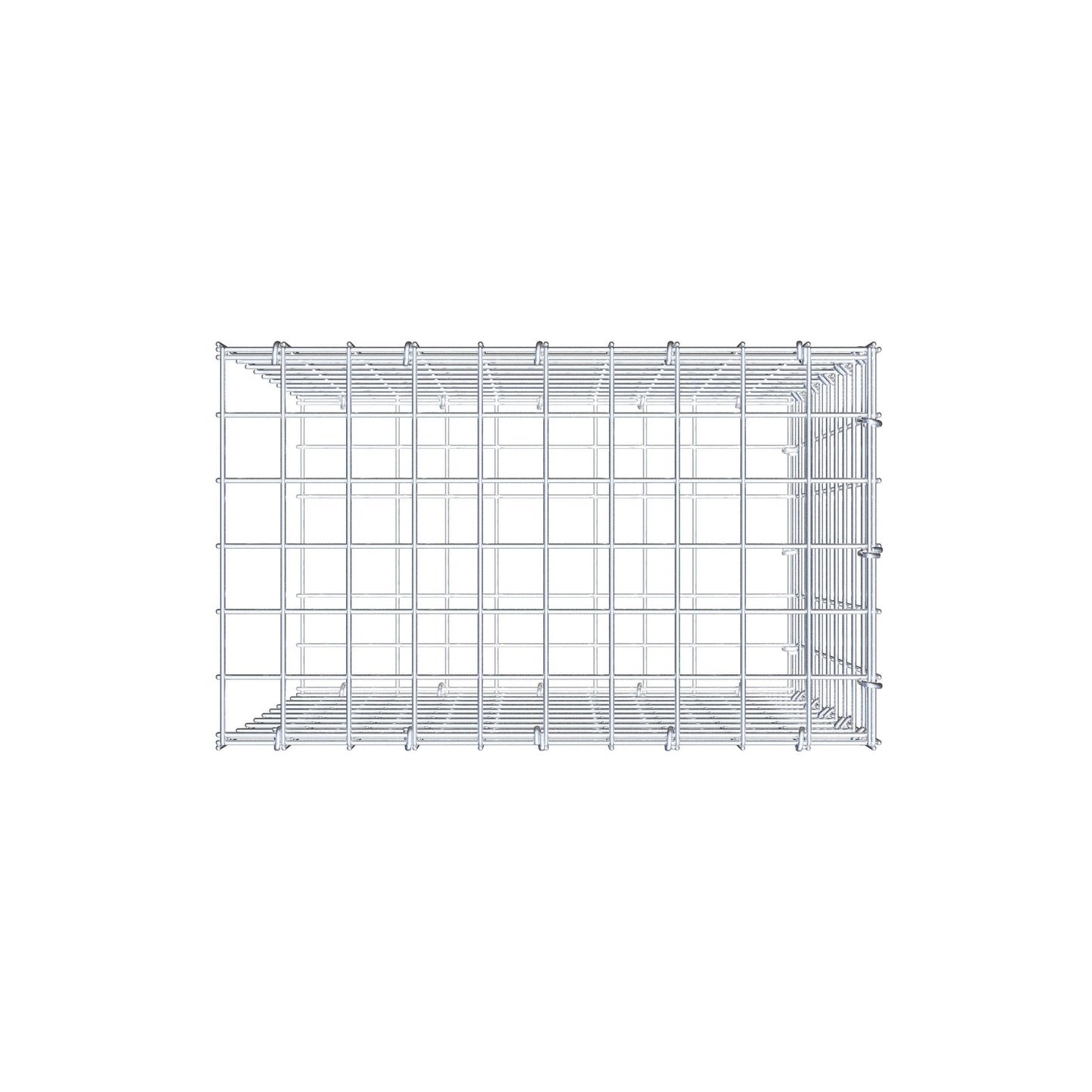Mounted gabion type 2 50 cm x 50 cm x 30 cm (L x H x D), mesh size 5 cm x 5 cm, C-ring